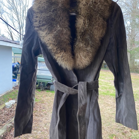 Cool gray suede fur jacket - Picture 3 of 4